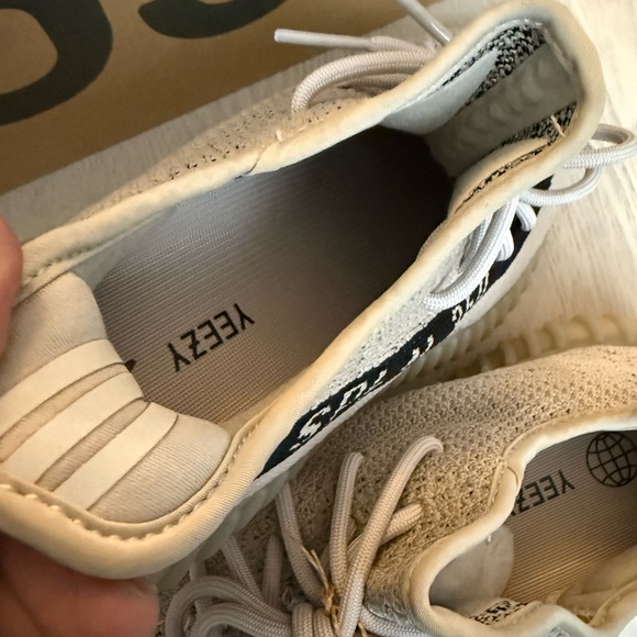 Yeezy Knit Sneakers in Cream and Black main image 6